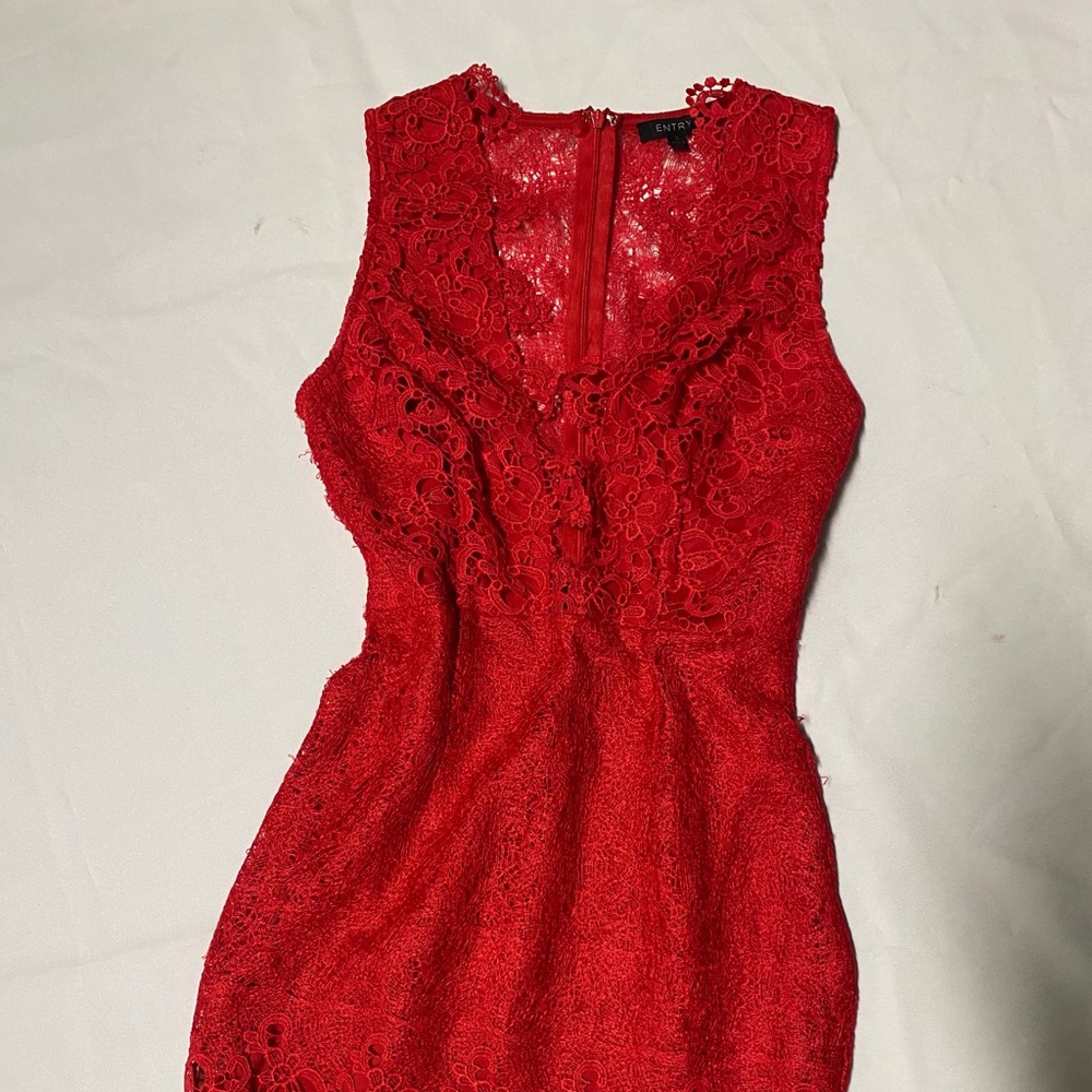 Lace Mini Red Dress